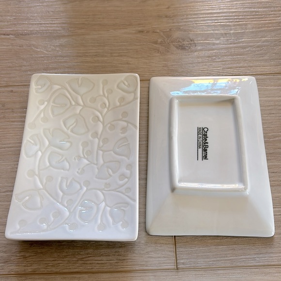 Crate & Barrel White Porcelain Square Plate - Picture 2 of 2